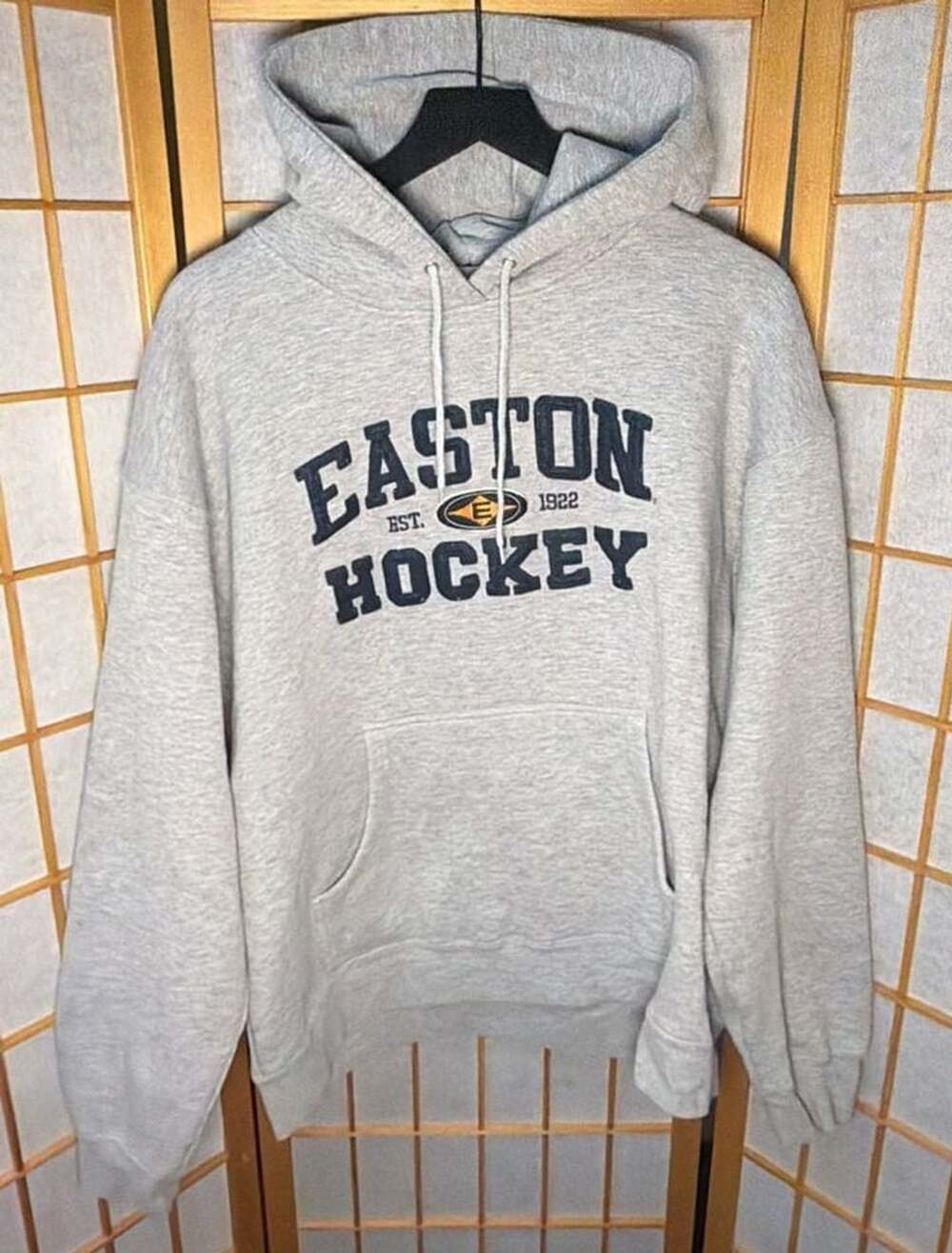 Easton Hockey Hoodie Size XL Grey Pullover Sweatshirt